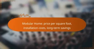 Modular Home: price per square foot, installation costs, long-term savings