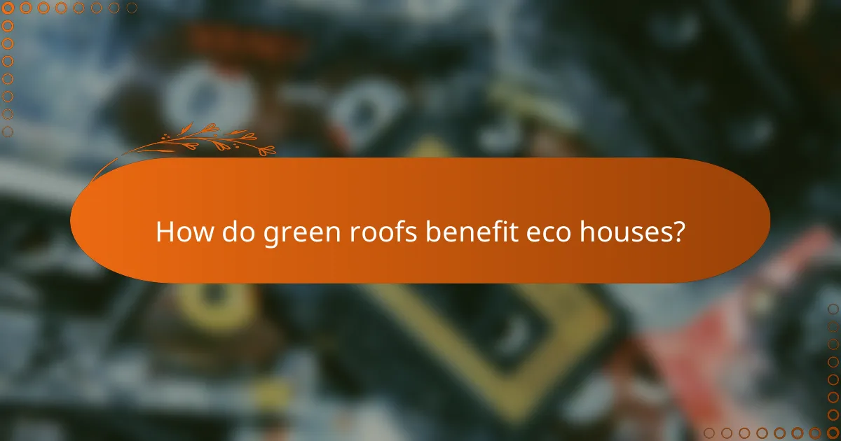 How do green roofs benefit eco houses?