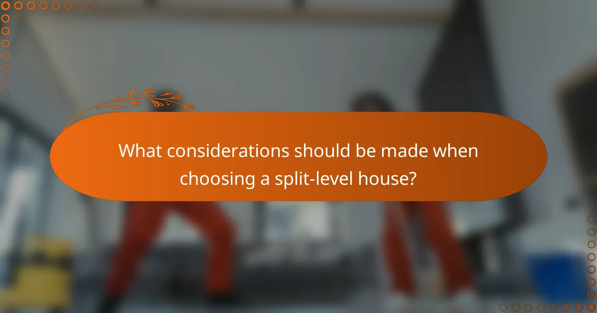 What considerations should be made when choosing a split-level house?